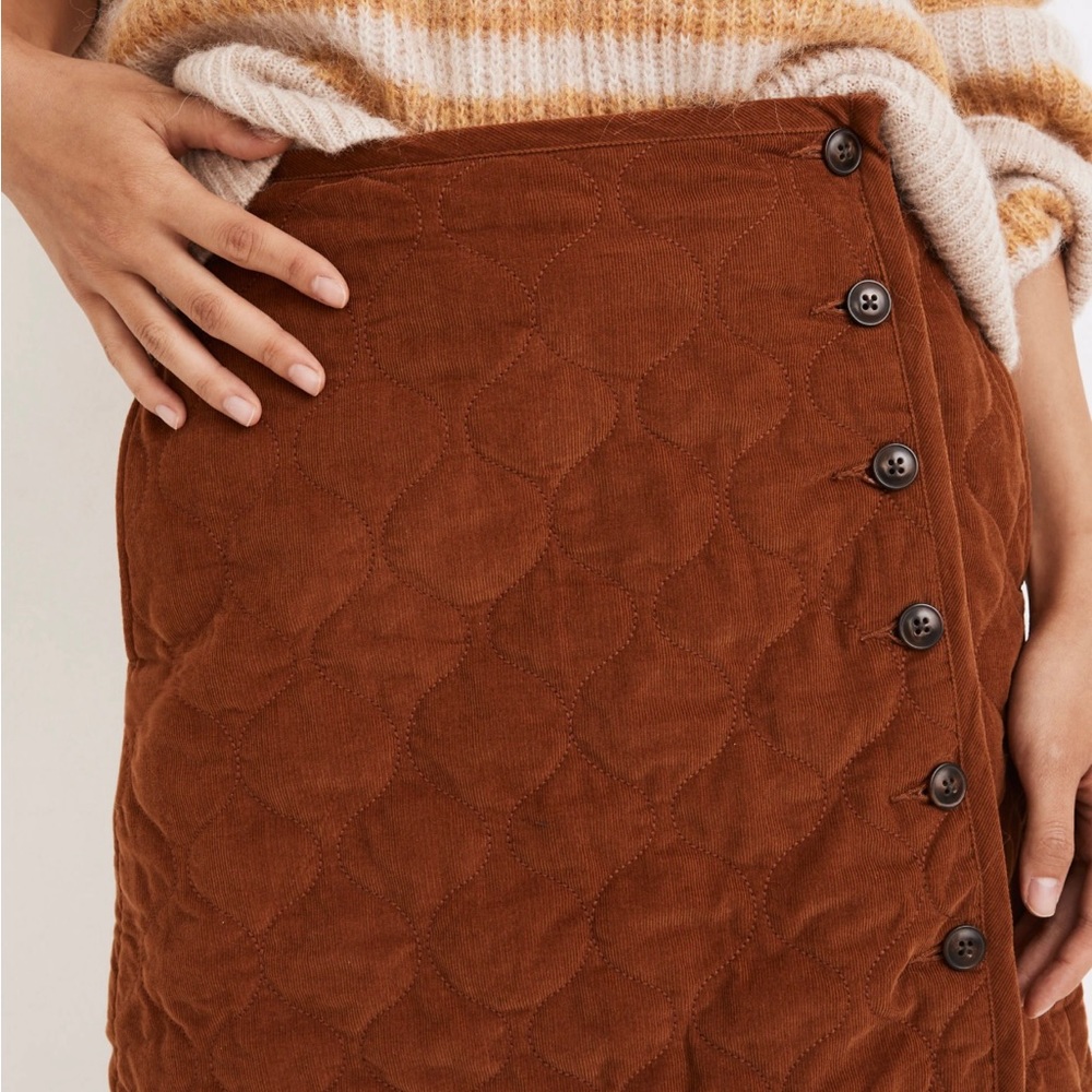 Madewell Brown Quilted Mini Skirt